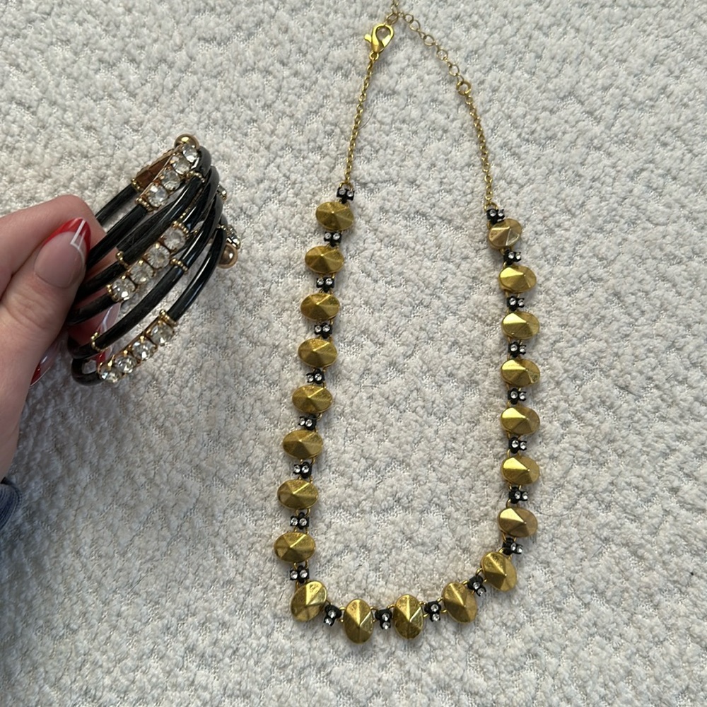 Plunder necklace and bracelet, gold and black set. Never worn!! Brand new!